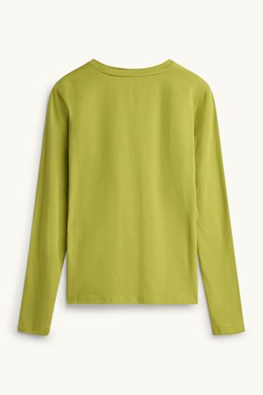 Femmes - Haut à manches longues - slim fit - vert