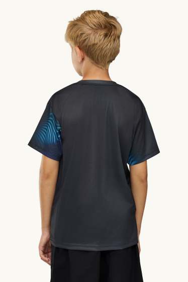 Kinder Buben - Tiger - Kurzarmshirt - schwarz
