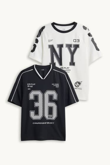 Enfants garçons - Lot de 2 - T-shirt - blanc / noir