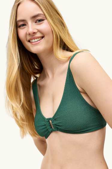 Women - Underwire bikini top - padded - LYCRA® XTRA LIFE™ - dark green