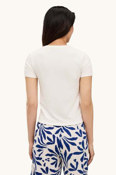 Femmes - T-shirt - slim fit - blanc