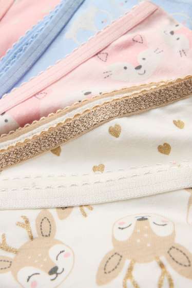 Kinder Mädchen - Multipack 5er - Fuchs, Eule und Rentier - Boxershorts - rosa