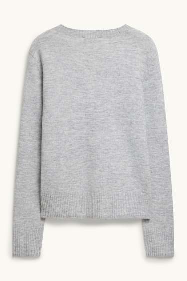 Damen - Pullover - hellgrau