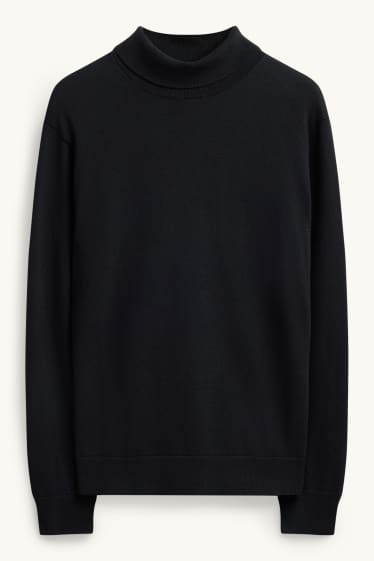 Men - Turtleneck jumper - black