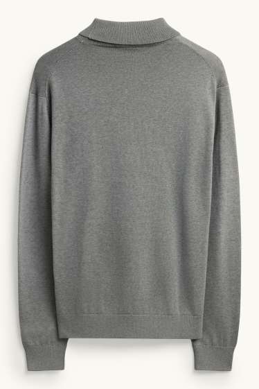 Hommes - Pull à col roulé - gris