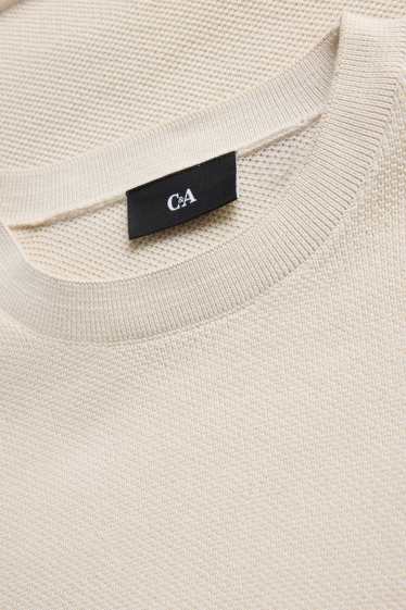 Men - Jumper - textured - cremewhite