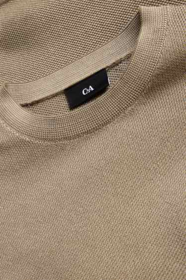 Men - Jumper - textured - beige