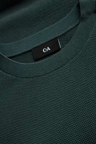 Men - Jumper - textured - dark green