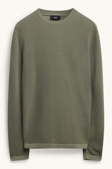 Men - Jumper - textured - green