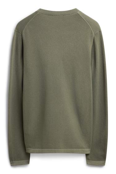 Men - Jumper - textured - green