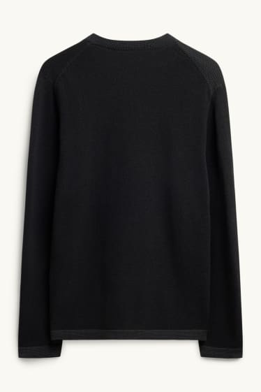 Men - Jumper - textured - black