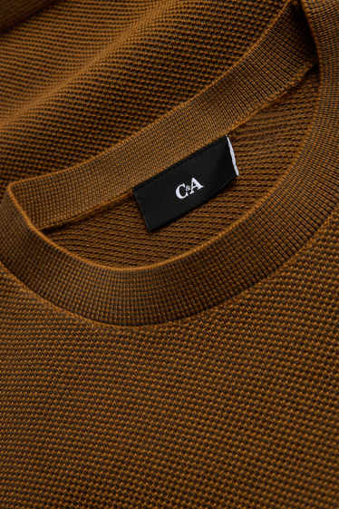 Men - Jumper - textured - light brown
