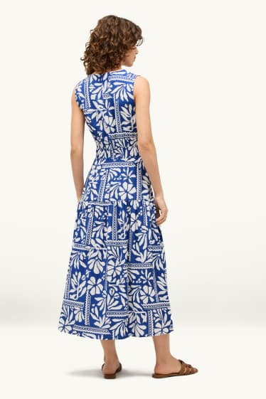 Donna - Vestito fit & flare - fantasia - blu / bianco