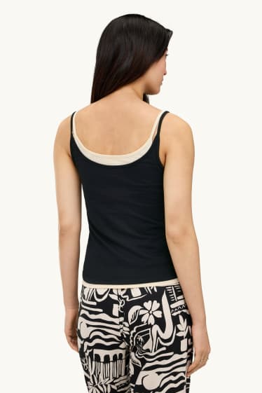 Femmes - Haut - look 2-en-1 - noir