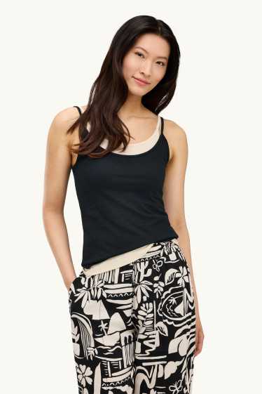 Femmes - Haut - look 2-en-1 - noir