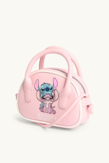 Bambine - Lilo & Stitch - borsa a tracolla - similpelle - rosa