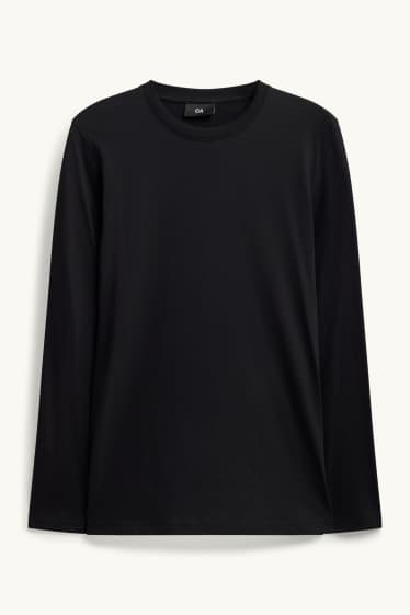 Hommes - Haut à manches longues - regular fit - noir