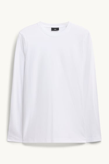 Heren - Longsleeve - regular fit - wit