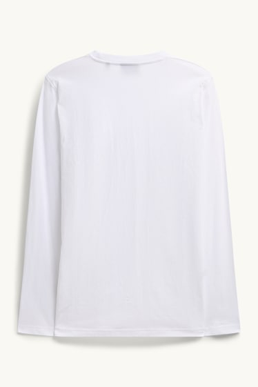 Heren - Longsleeve - regular fit - wit