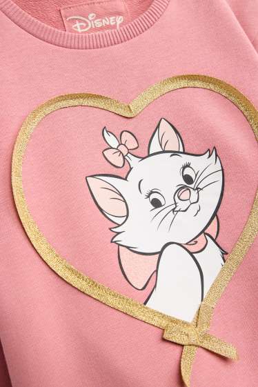 Kinder Mädchen - Aristocats - Sweatshirt - Glanz-Effekt - weiss / rosa