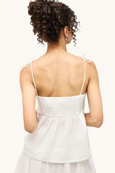 Femmes - Top - texturé - blanc