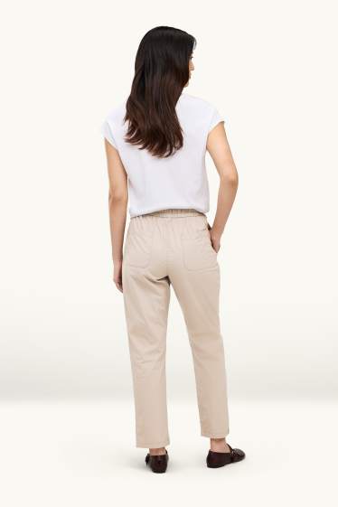 Donna - Pantaloni - vita media - tapered fit - beige