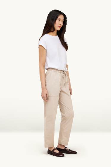 Donna - Pantaloni - vita media - tapered fit - beige