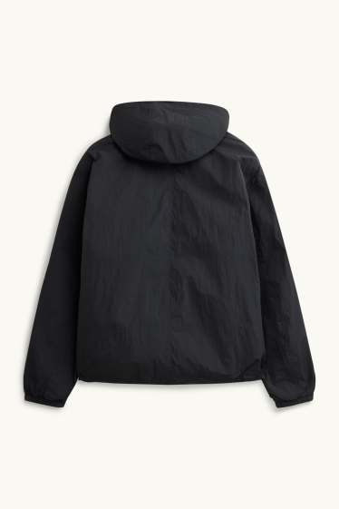 Uomo - Giacca impermeabile con cappuccio - idrorepellente - nero