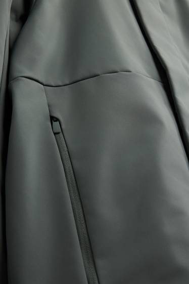 Herren - Softshelljacke mit Kapuze - gefüttert - wasserabweisend - grau