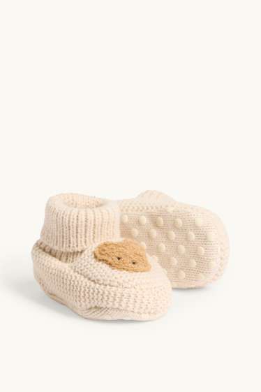 Baby: meisjes - Beertje - babysloffen - beige