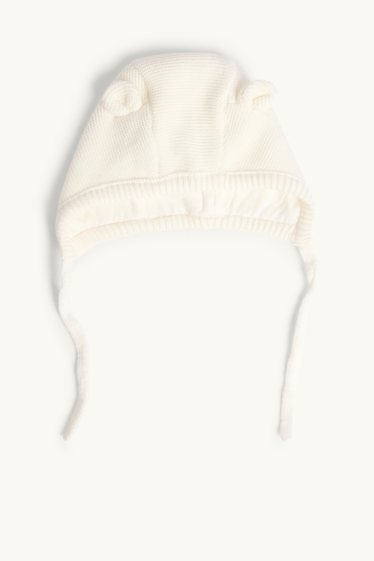 Baby Mädchen - Erstlings-Hut - strukturiert - cremeweiss