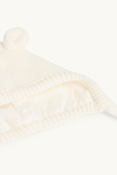 Baby Mädchen - Erstlings-Hut - strukturiert - cremeweiss