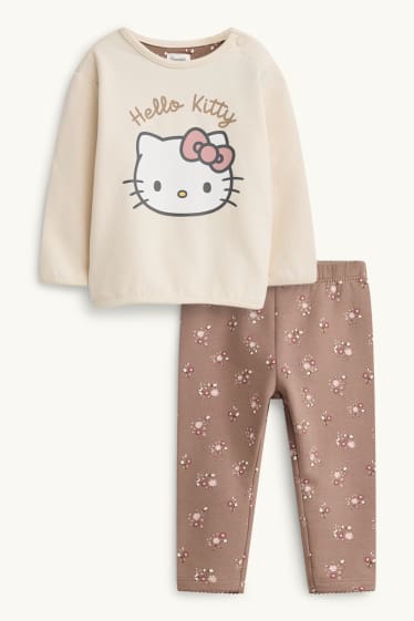 Baby: meisjes - Hello Kitty - babyoutfit - 2-delig - beige / bruin