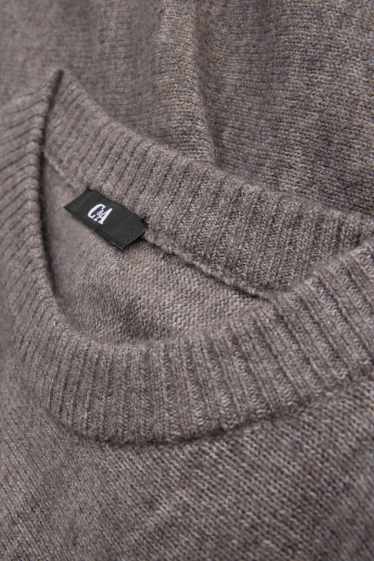 Femmes - Pull en maille - manches courtes - gris