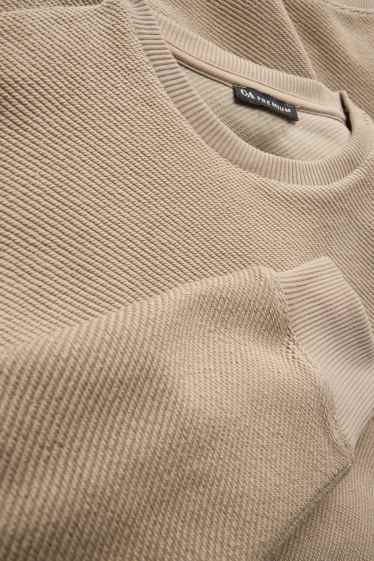 Kinder Jungen - Sweatshirt - gerippt - hellbraun