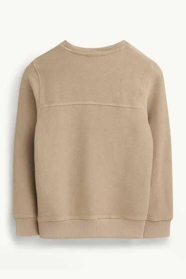 Kinder Jungen - Sweatshirt - gerippt - hellbraun