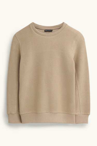 Kinder Jungen - Sweatshirt - gerippt - hellbraun