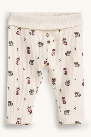 Unisex - Guineu i os rentador - leggings per a nounat - crema