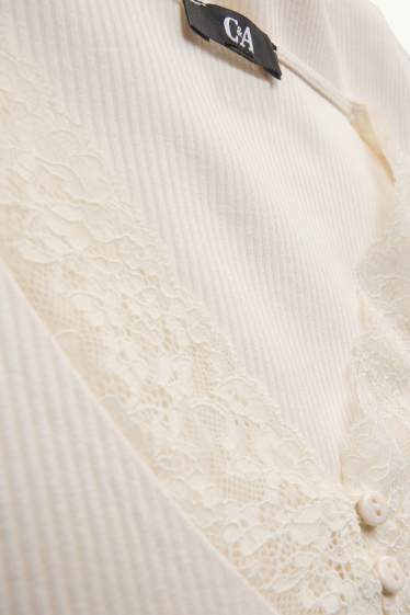 Femmes - T-shirt - blanc crème