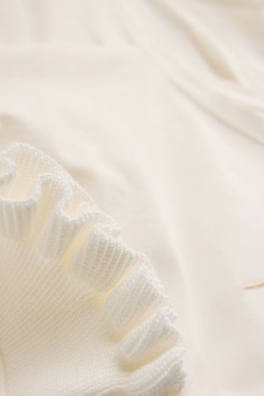 Kinder Mädchen - Kurzarmshirt - Glanz-Effekt - cremeweiß