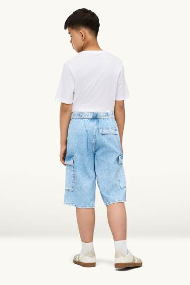 Enfants garçons - Bermudas en jean - bleu clair