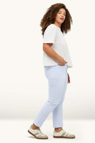 Donna - Pantaloni di stoffa - vita media - straight leg - jeans grigio chiaro