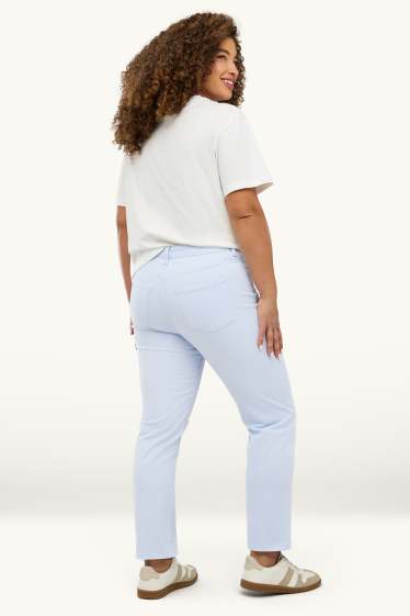 Donna - Pantaloni di stoffa - vita media - straight leg - jeans grigio chiaro