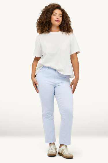 Donna - Pantaloni di stoffa - vita media - straight leg - jeans grigio chiaro