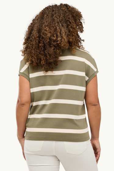 Femmes - Polo - regular fit - à rayures - vert clair