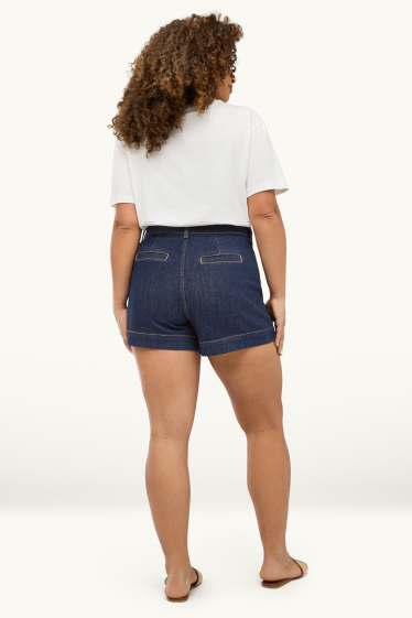 Femmes - Short en jean - high waist - LYCRA® - jean bleu foncé