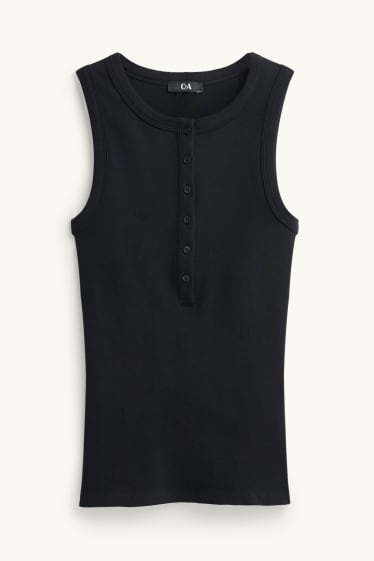 Dona - Top - canalé - negre