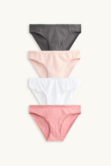 Femmes - Lot de 4 - culottes - rose