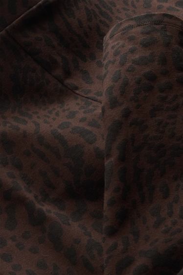 Damen - Leggings - Leo-Print - braun