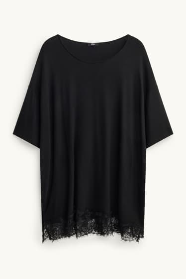 Damen - T-Shirt - Curvy Fit - schwarz